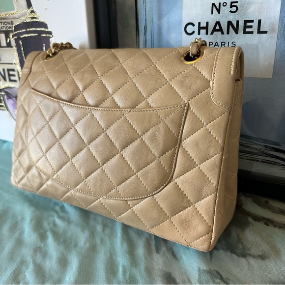 Chanel Paris limited double flap quilted lambskin shoulder bag 25 w/ COA - Picture 9 of 17